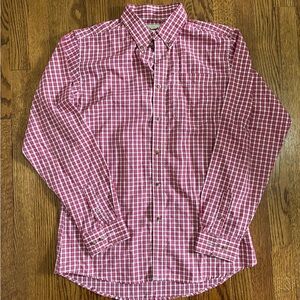 Wrangler Riata Boys Button Down Collar Red White Plaid Long Sleeve Size XXL